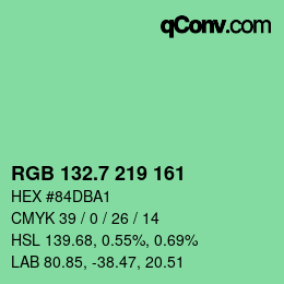 カラーコード: RGB 132.7 219 161 | qconv.com