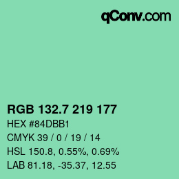 カラーコード: RGB 132.7 219 177 | qconv.com