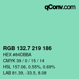 カラーコード: RGB 132.7 219 186 | qconv.com