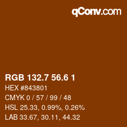 カラーコード: RGB 132.7 56.6 1 | qconv.com
