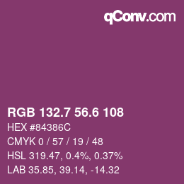 カラーコード: RGB 132.7 56.6 108 | qconv.com
