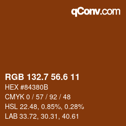 カラーコード: RGB 132.7 56.6 11 | qconv.com