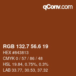 カラーコード: RGB 132.7 56.6 19 | qconv.com