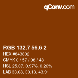 カラーコード: RGB 132.7 56.6 2 | qconv.com