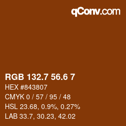 カラーコード: RGB 132.7 56.6 7 | qconv.com