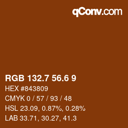 カラーコード: RGB 132.7 56.6 9 | qconv.com