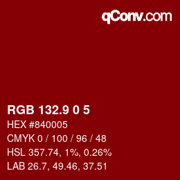 カラーコード: RGB 132.9 0 5 | qconv.com