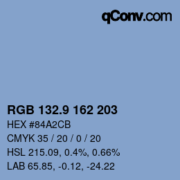 カラーコード: RGB 132.9 162 203 | qconv.com