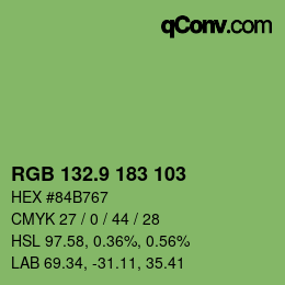 カラーコード: RGB 132.9 183 103 | qconv.com