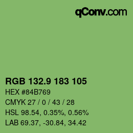 カラーコード: RGB 132.9 183 105 | qconv.com