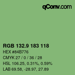 カラーコード: RGB 132.9 183 118 | qconv.com
