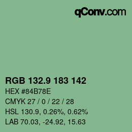 カラーコード: RGB 132.9 183 142 | qconv.com