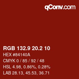 Farbcode: RGB 132.9 20.2 10 | qconv.com