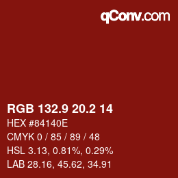 Color code: RGB 132.9 20.2 14 | qconv.com