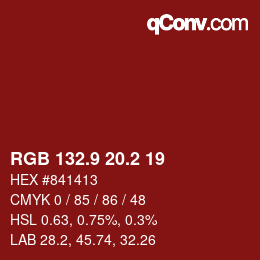 Color code: RGB 132.9 20.2 19 | qconv.com