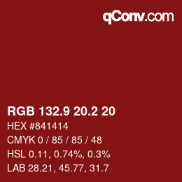 Color code: RGB 132.9 20.2 20 | qconv.com