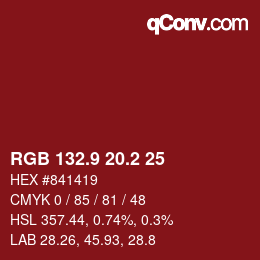 Color code: RGB 132.9 20.2 25 | qconv.com