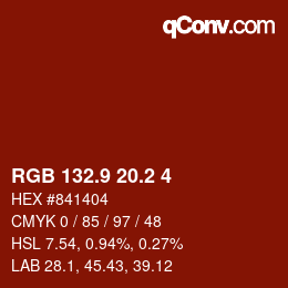Color code: RGB 132.9 20.2 4 | qconv.com