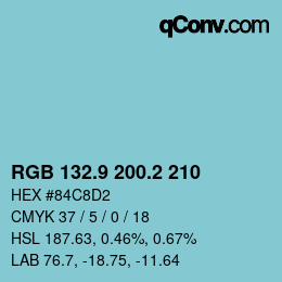 カラーコード: RGB 132.9 200.2 210 | qconv.com