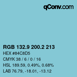 Color code: RGB 132.9 200.2 213 | qconv.com