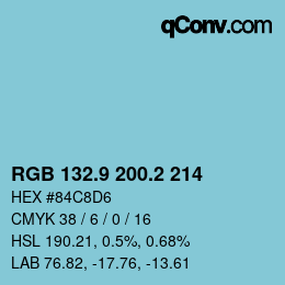 カラーコード: RGB 132.9 200.2 214 | qconv.com