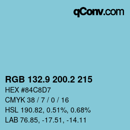 カラーコード: RGB 132.9 200.2 215 | qconv.com