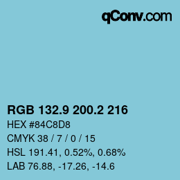 Farbcode: RGB 132.9 200.2 216 | qconv.com