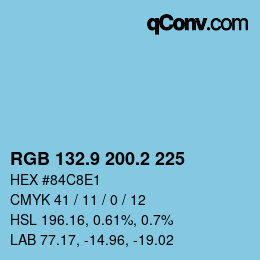 Farbcode: RGB 132.9 200.2 225 | qconv.com