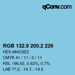 Farbcode: RGB 132.9 200.2 226 | qconv.com