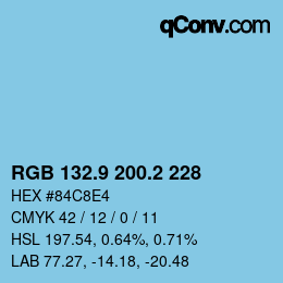 Color code: RGB 132.9 200.2 228 | qconv.com