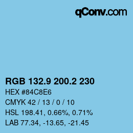 Farbcode: RGB 132.9 200.2 230 | qconv.com