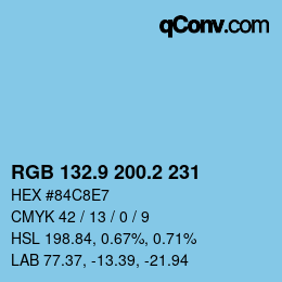 Farbcode: RGB 132.9 200.2 231 | qconv.com
