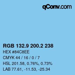 Color code: RGB 132.9 200.2 238 | qconv.com