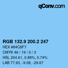 Color code: RGB 132.9 200.2 247 | qconv.com