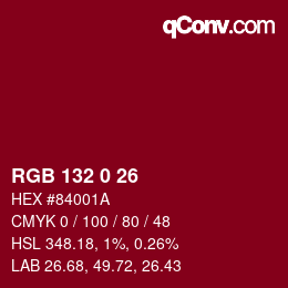 Color code: RGB 132 0 26 | qconv.com