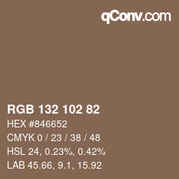 Farbcode: RGB 132 102 82 | qconv.com