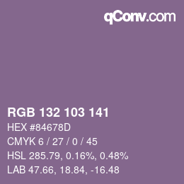 カラーコード: RGB 132 103 141 | qconv.com