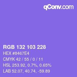Color code: RGB 132 103 228 | qconv.com