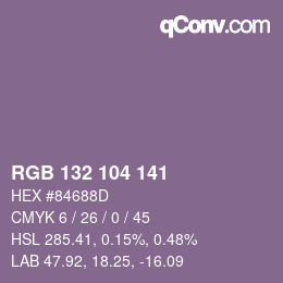 Código de color: RGB 132 104 141 | qconv.com