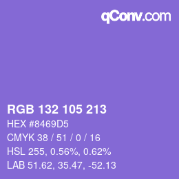 Color code: RGB 132 105 213 | qconv.com