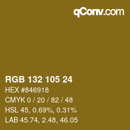 カラーコード: RGB 132 105 24 | qconv.com