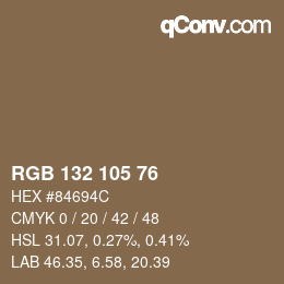 Farbcode: RGB 132 105 76 | qconv.com