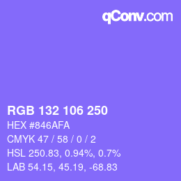 Color code: RGB 132 106 250 | qconv.com