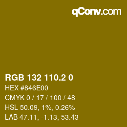 カラーコード: RGB 132 110.2 0 | qconv.com