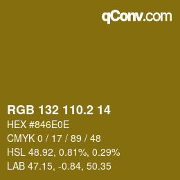 カラーコード: RGB 132 110.2 14 | qconv.com