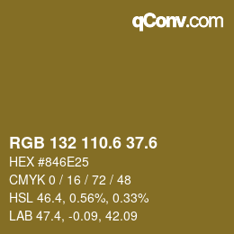 カラーコード: RGB 132 110.6 37.6 | qconv.com