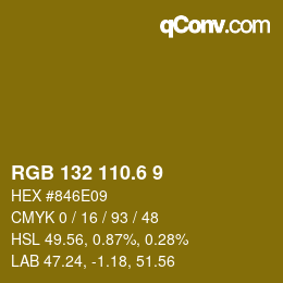 カラーコード: RGB 132 110.6 9 | qconv.com