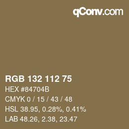 Farbcode: RGB 132 112 75 | qconv.com