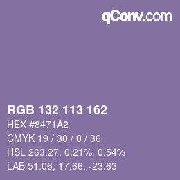 Color code: RGB 132 113 162 | qconv.com