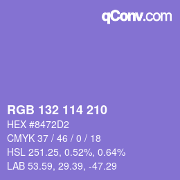 Farbcode: RGB 132 114 210 | qconv.com